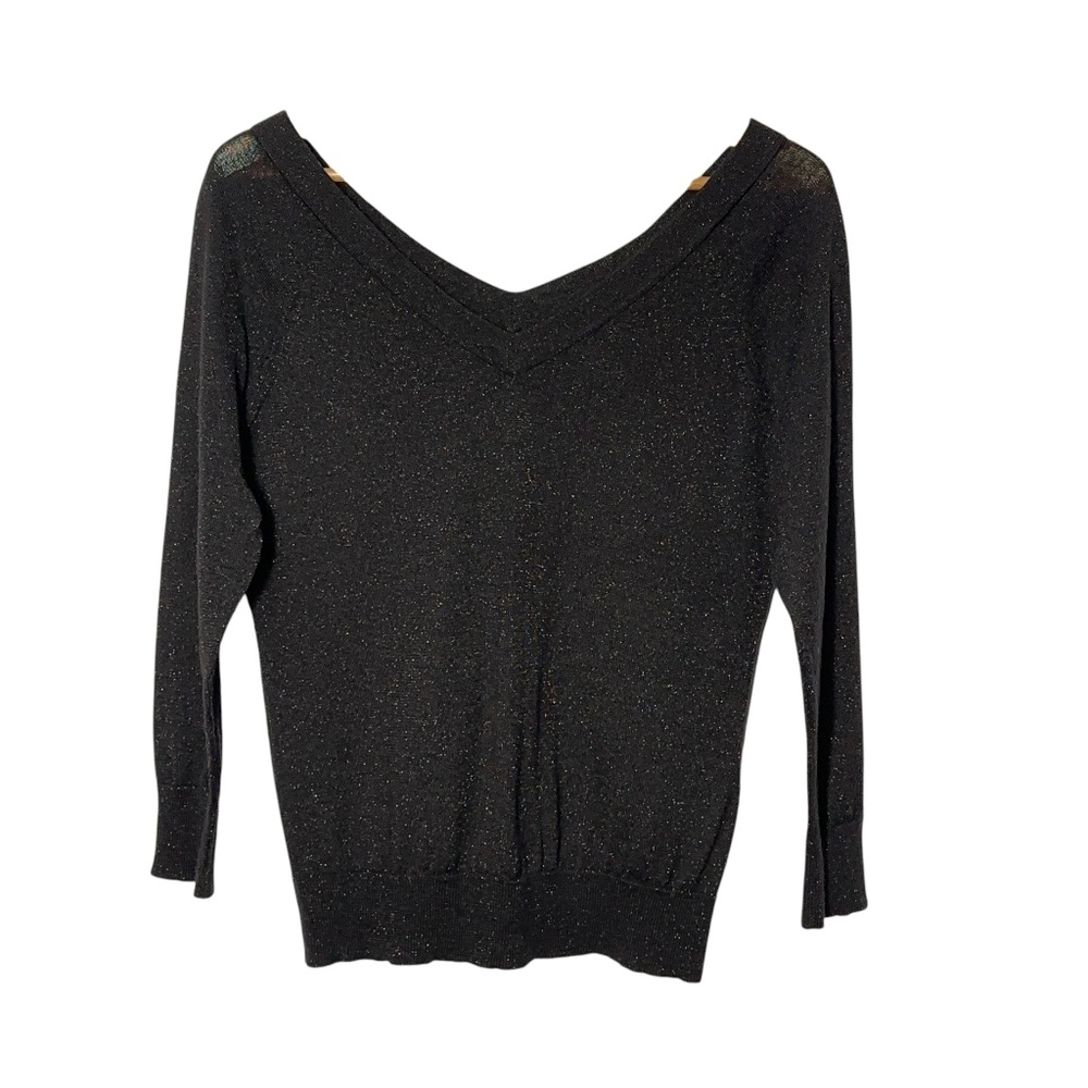 Apostrophe Wool Blend Sweater w Metallic Shimmer Size Womens M